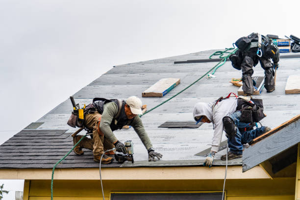 Professional Gutter Installation technician working in Columbia, NC